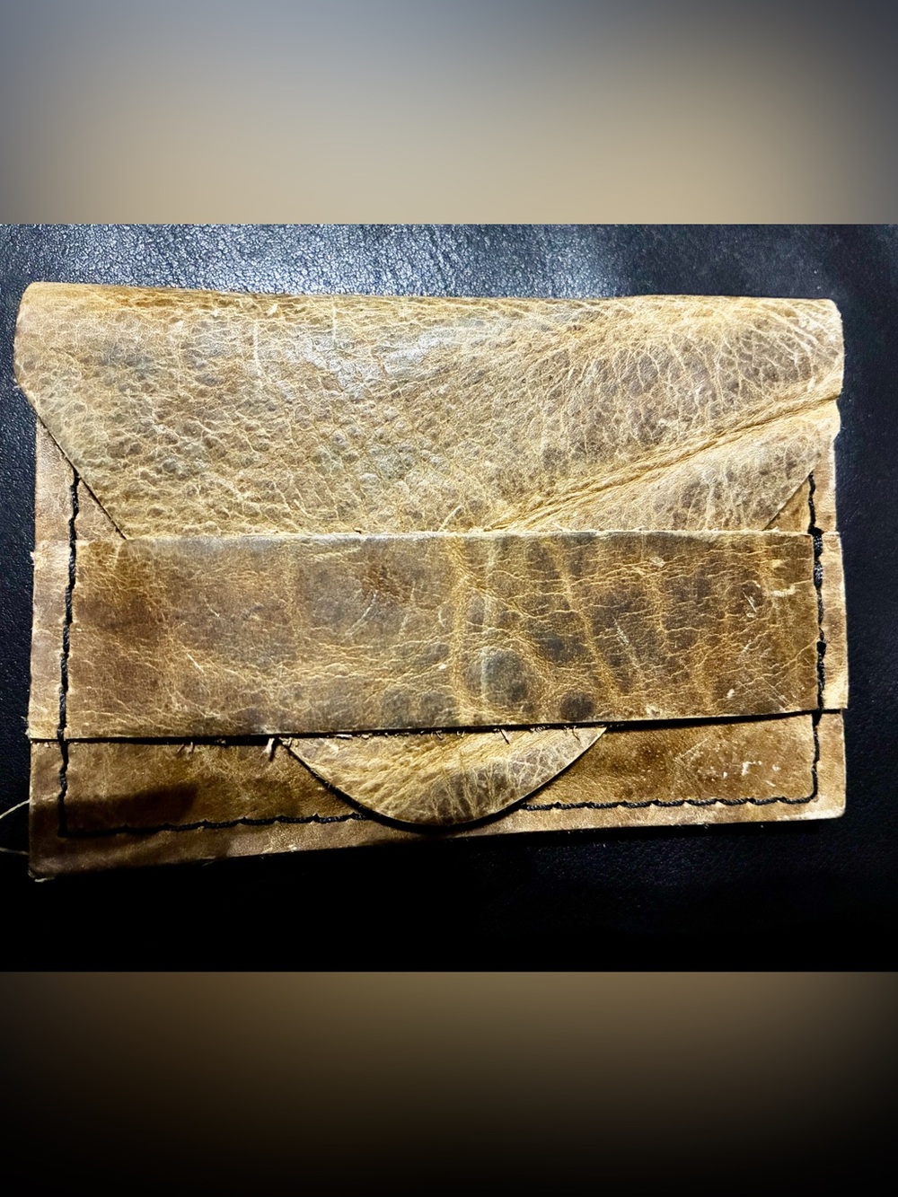 Bird Trouble leather minimalist wallet